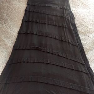 Ruffled Black Maxi Skirt